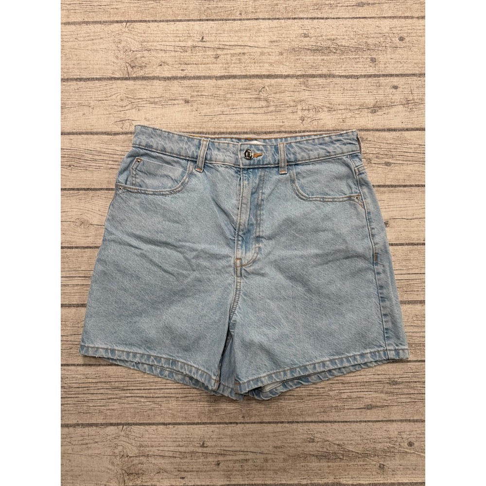 Zara Mom Shorts Women's 8 Blue Light Wash High Rise Original Fit Denim Summer